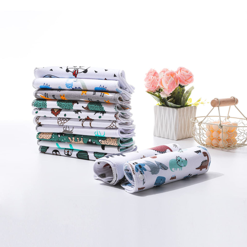 Baby Burp Cloths & Baby Bibs 2-in-1 Design Large Size 3 Layers Thicken Cotton Super Absorbent and Soft Baby Spit Up