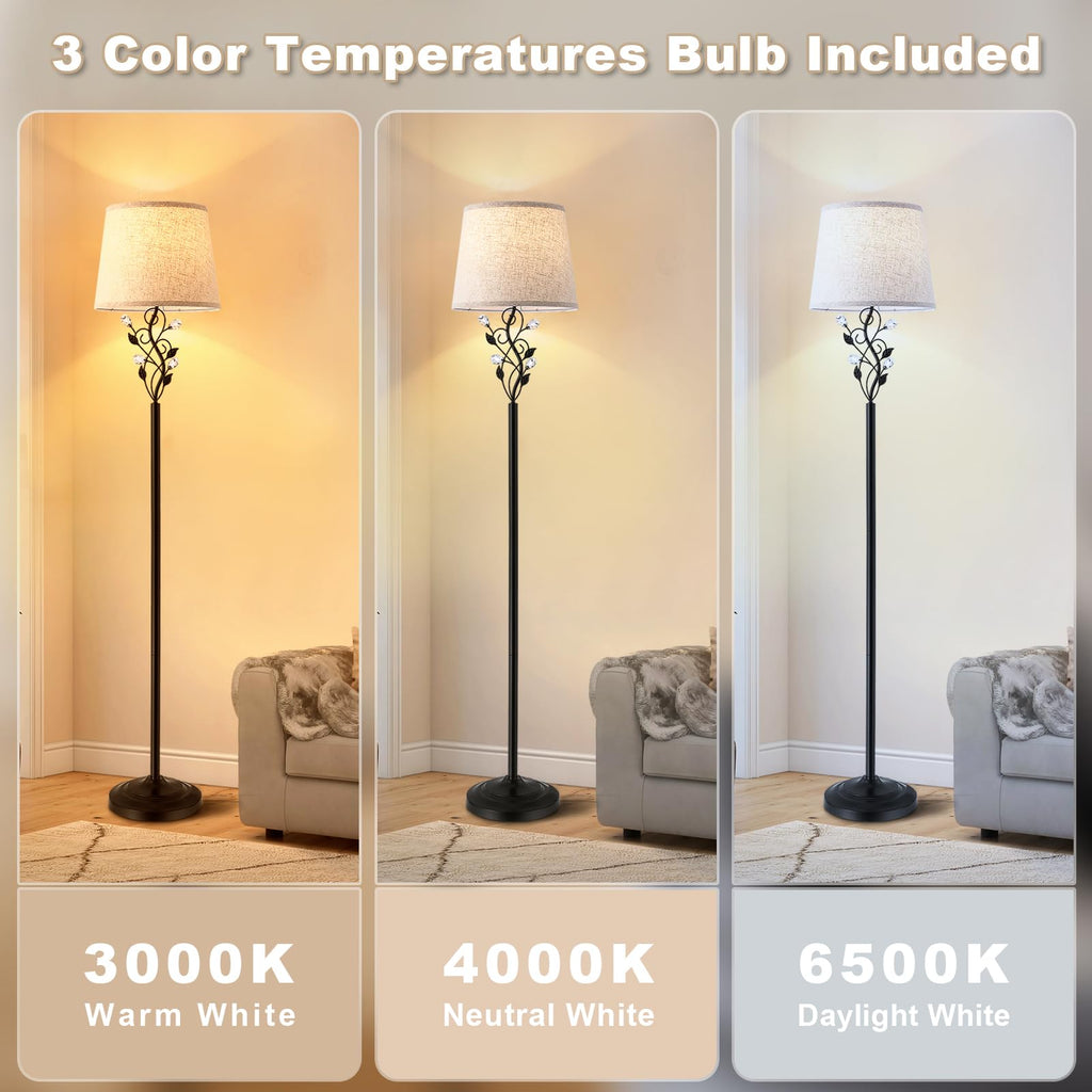 65'' Floor Lamp, Farmhouse Standing Lamp, Black