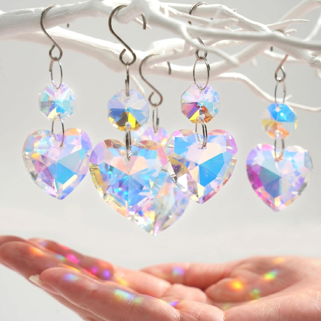 10pcs Suncatcher Prisms, Crystal Pendant Hanging Chandelier Beads for Decor - Crystal Suncatcher Prisms