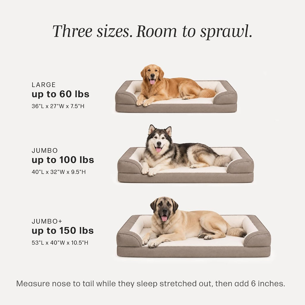 Daybed Orthopedic Sofa Dog Bed, Washable Cover, Jumbo+, Toast