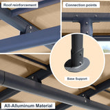 13' x 10' Wall Mount Gazebo Outdoor Pergola, Polycarbonate G - Image 7