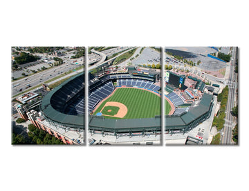 Atlanta Turner Field Painting Posters House Deocration Baseball Stadium Panoramic Canvas Prints Wall Decor Wall Art