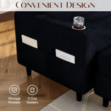 Convertible Sectional Couches for Living Room, Modern Corduroy Couch Small Sofas for Small Space Apartment Office