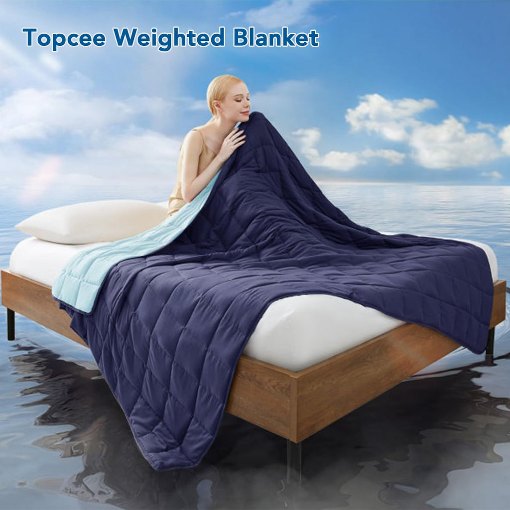 Weighted Blanket for Adults (15lbs 48"x72"), Minky Dots Heavy Blanket for Woman, Man Sleeping, Soft, Cozy and Cooling