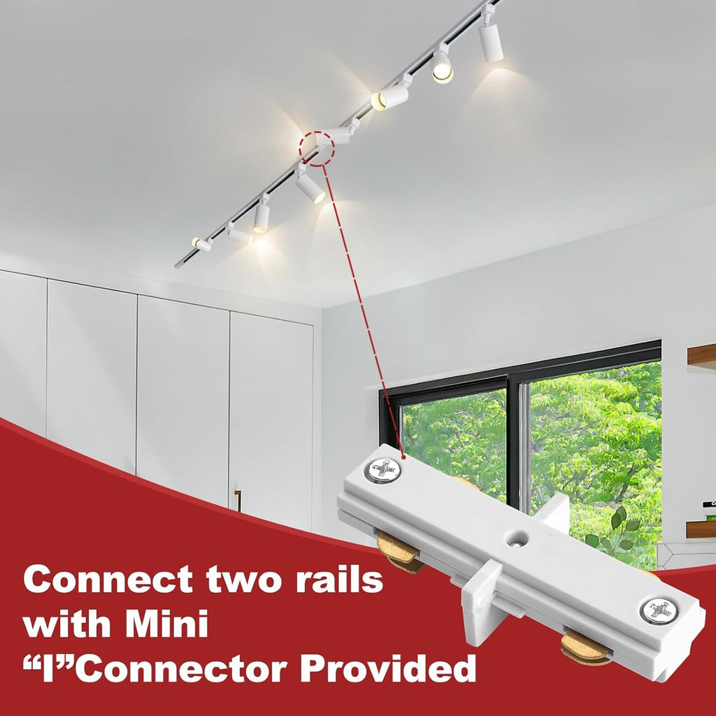 LED Track Lighting Kit with 13.2FT H Type Track Lighting Rails and Floating Canopy Connector, Modern Kitchen