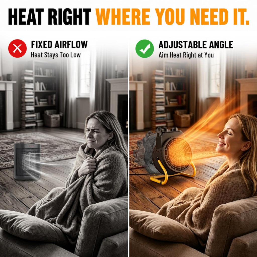 Outdoor Heaters, 1500W Electric Greenhouse Heater with 3S Quick Heat & Overheat Protection, Non-Slip Cushion