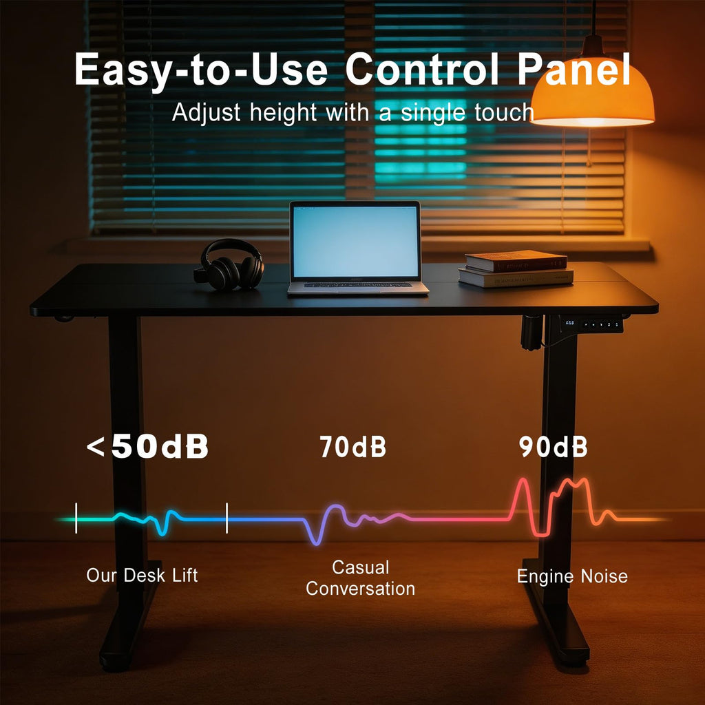 55 Inch Height Adjustable Standing Desk, Black