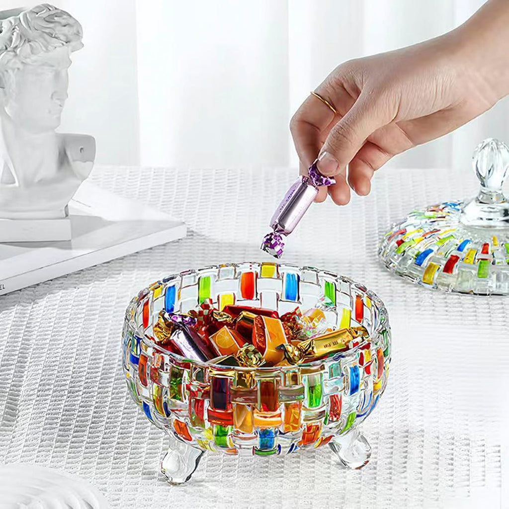 Colorful Crystal candy jars Candy jars with lids christmas candy jar Candy containers cute candy jar glass jar