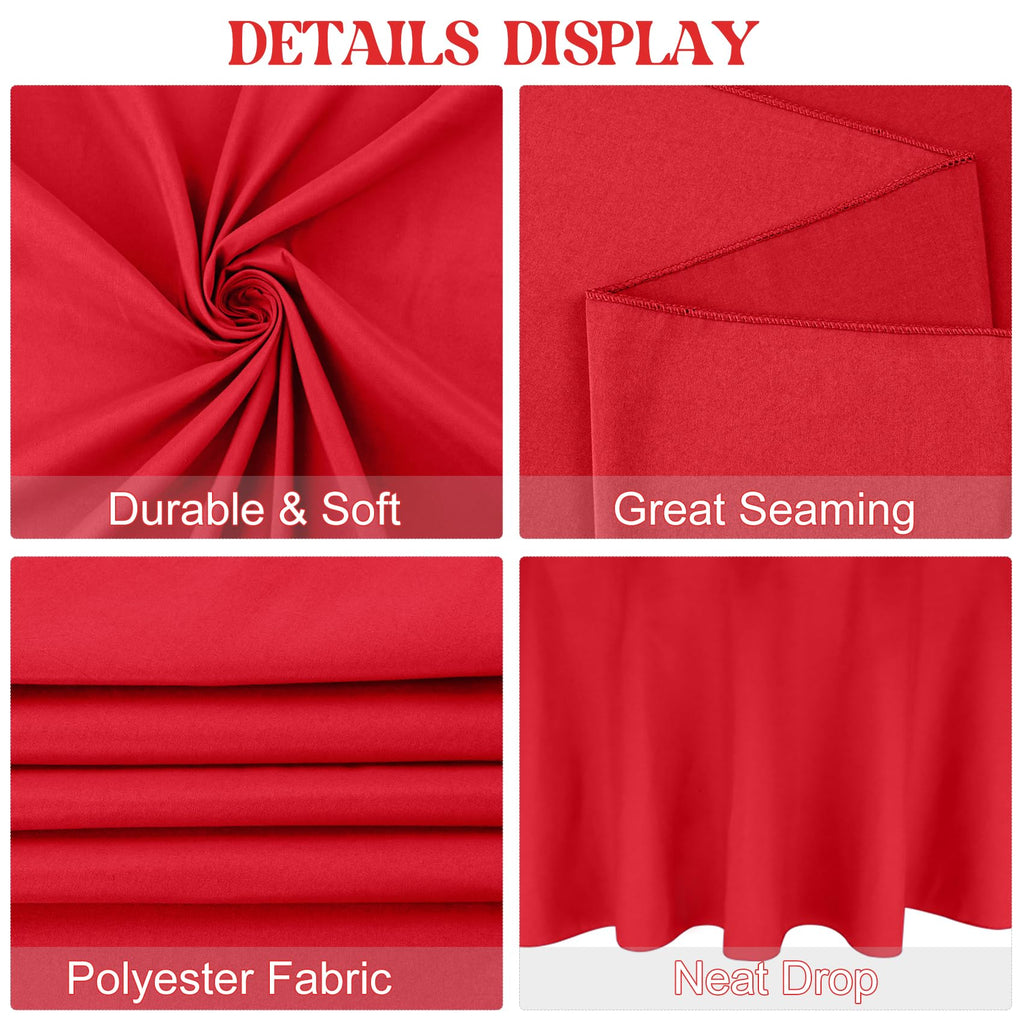 4 Pack Round Tablecloth 120 Inch Polyester Washable Fabric Table Covers for Wedding Dining Table Buffet Parties