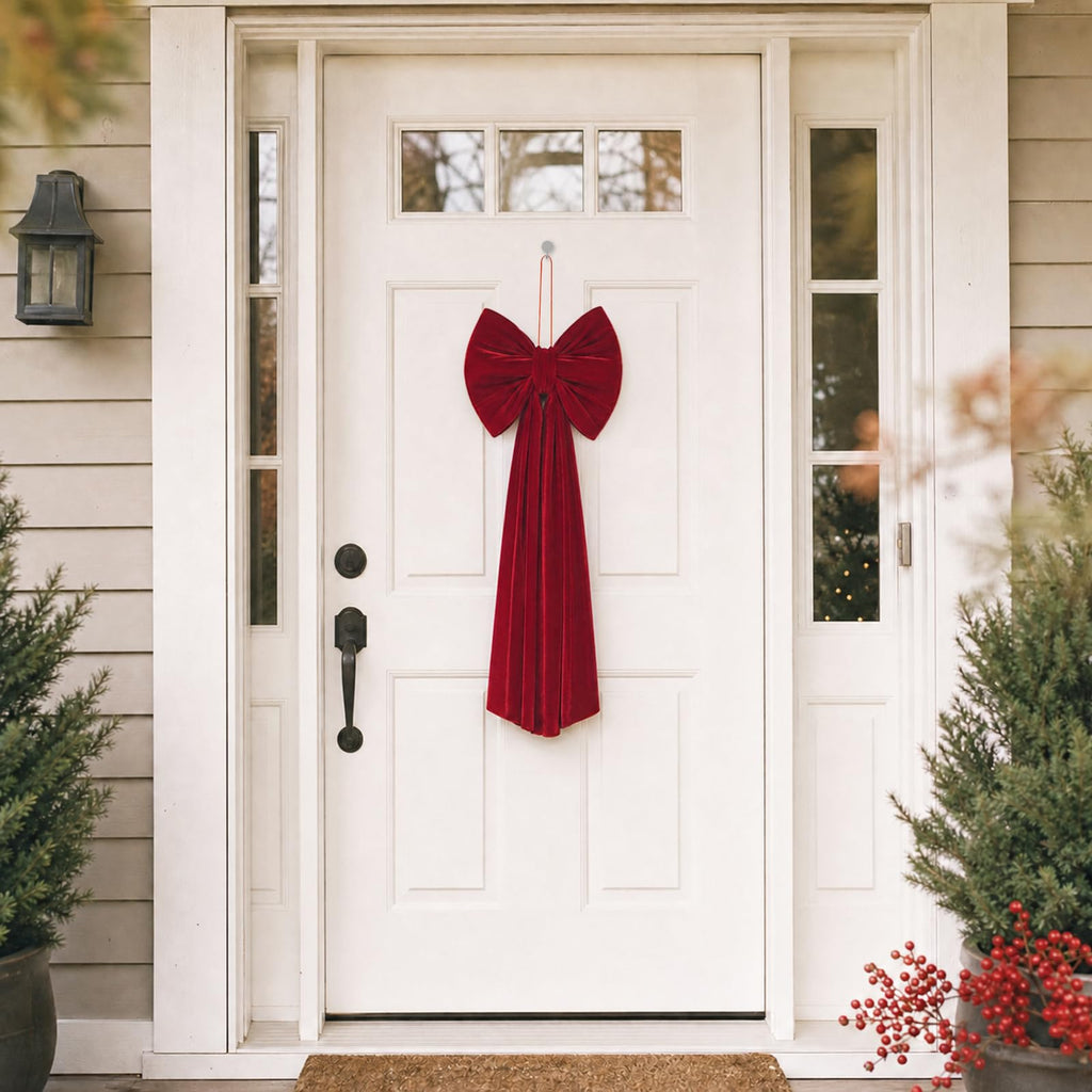 Christmas Decorations - 3FT Large Red Velvet Christmas Tree Topper Bow