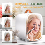 Mini Fridge for Bedroom Mirror Skincare Cooler & Warmer Portable Small Refrigerator 4 Liter/6 can with 12v AC/DC/USB