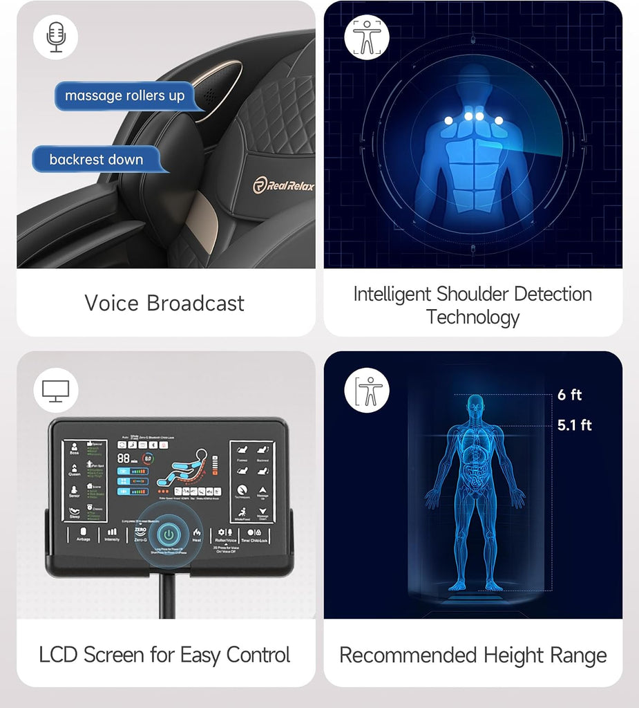 3D Massage Chair Full Body SL-Track Recliner Favor-22 | 16 Auto Modes, 4 Massage Techniques, Voice Broadcast, Body