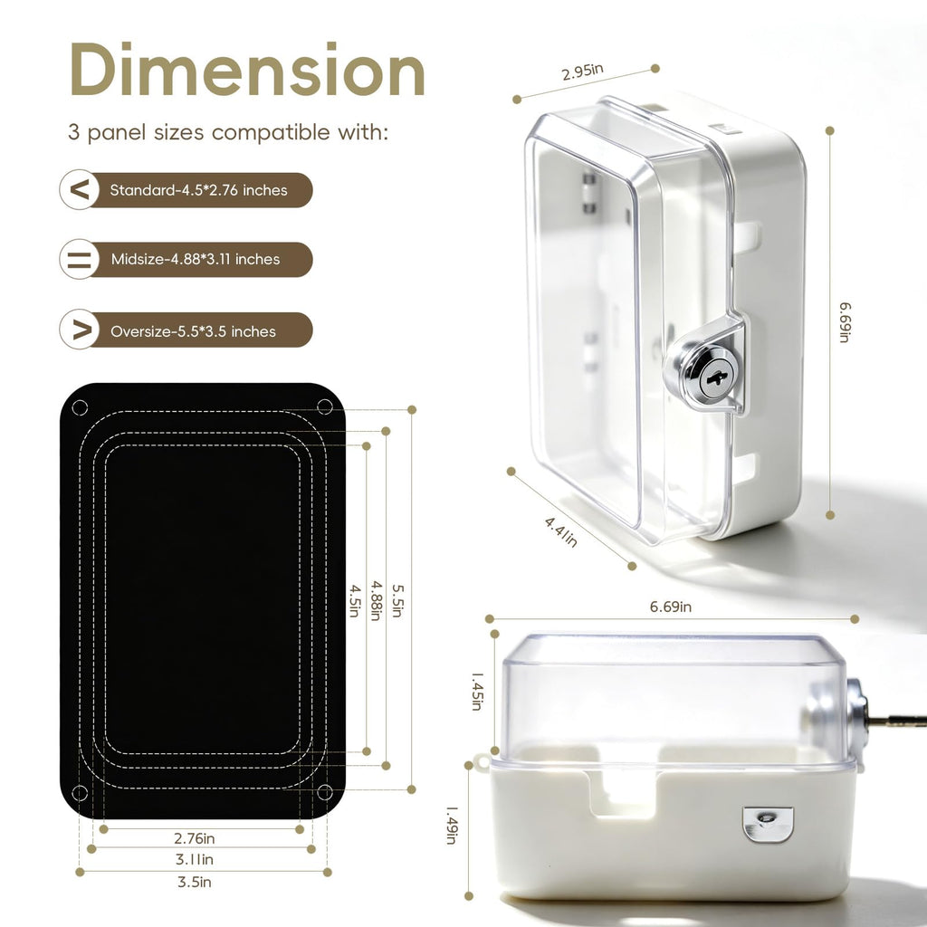 Baby Proof Outlet Cover Box with Key Lock and Keyless Latch,Clear