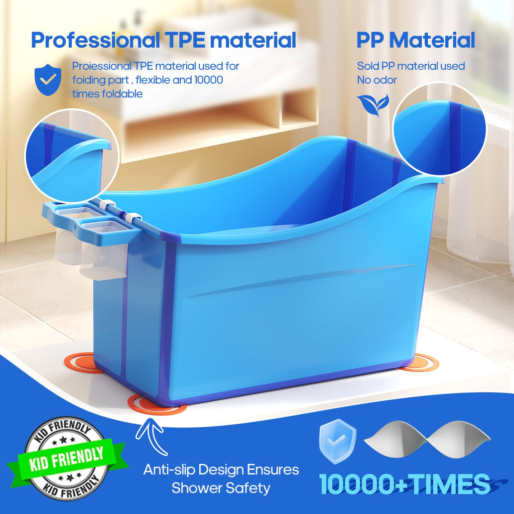 Collapsible Baby Bathtub Foldable Bathtub for Toddler Portable Large Foldable Bath Tub Bathtub for Kids Petite with