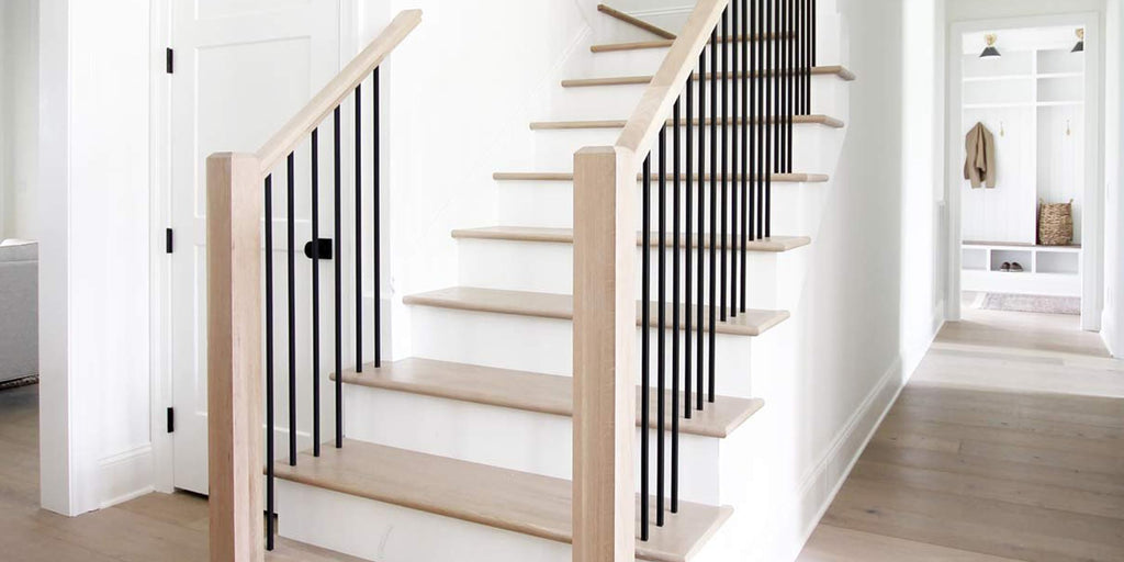 Plain Round Bar Iron Staircase Balusters (Set of 10) in Satin Black 9/16" x 44" Hollow Bar