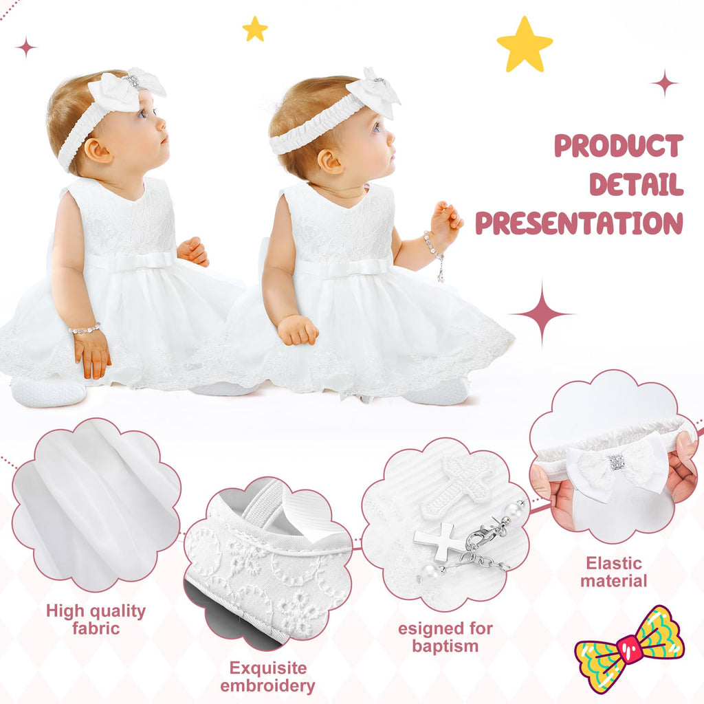 5 Pcs Baby Girl Baptism Outfit