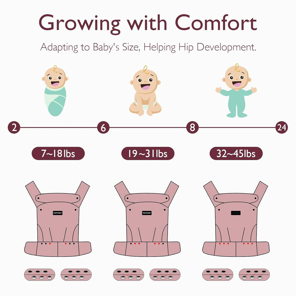PureHug Baby Carrier - Ergonomic, Cozy and Lightweight for 7-45 lbs
