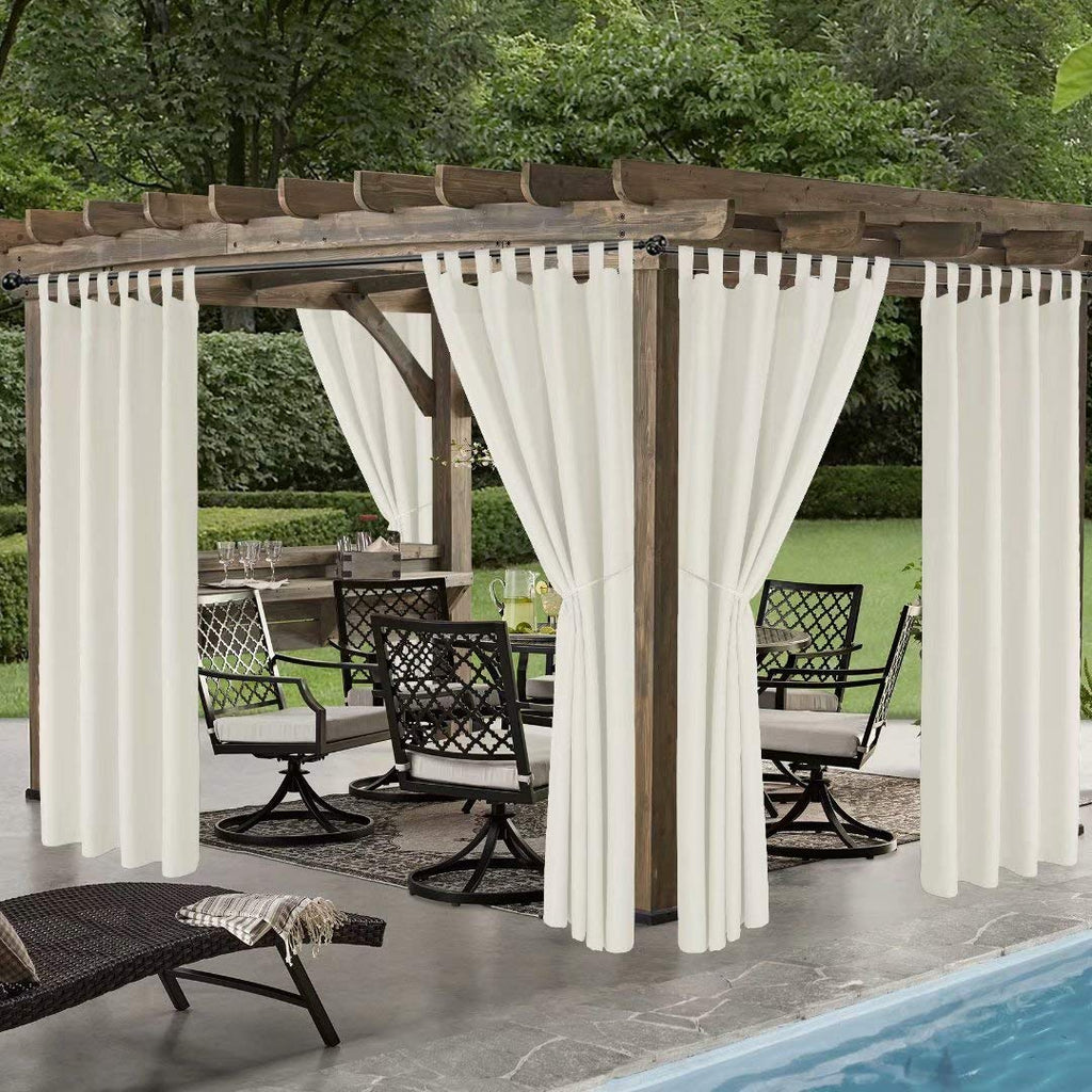 Indoor/Outdoor Curtains Waterproof Tab Top Patio Curtains