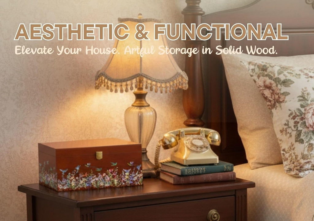 Hummingbird Gifts for Women, Large Keepsake Boxes with Lid, Wooden Storage Boxes, Decorative Organizer with Lid