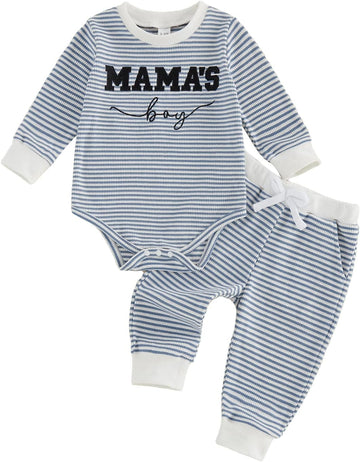 Newborn Baby Boy Fall Clothes Waffle 3 6 12 Winter Outfit
