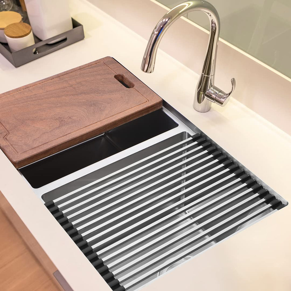 32 Undermount Double Bowl Workstation Kitchen Sink with Accessories 16 Gauge Stainless Steel 50/50 Bowl