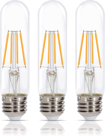 LED T10 Edison Filament 4W 120V Light Bulb E26 2700K, 3 Pack