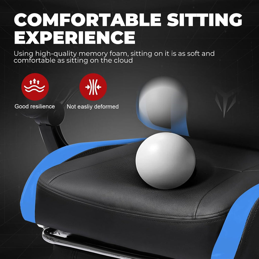 Gaming Chair for Adults, Big and Tall 300LBS Heavy Duty Office Chair with Footrest, Ergonomic High Back Lumbar