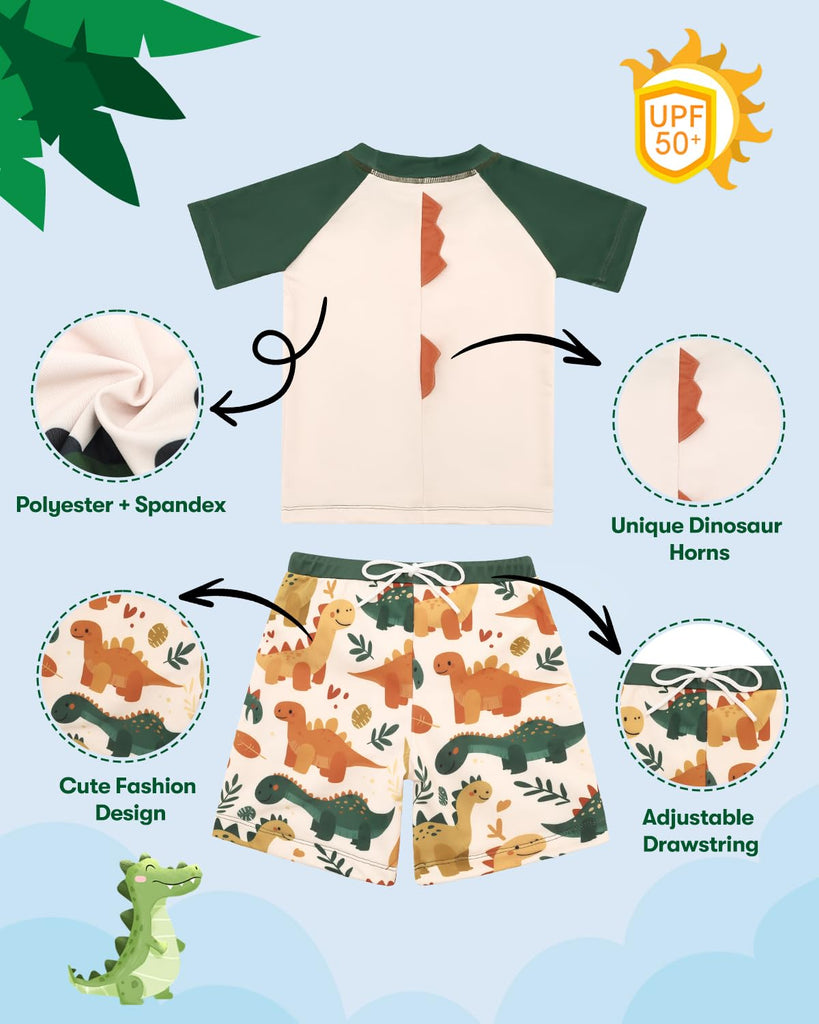 Piece Boy Swimsuit, Boys' Rash Guard Sets, Bathing Short Sleeve Swimwear ST-K01