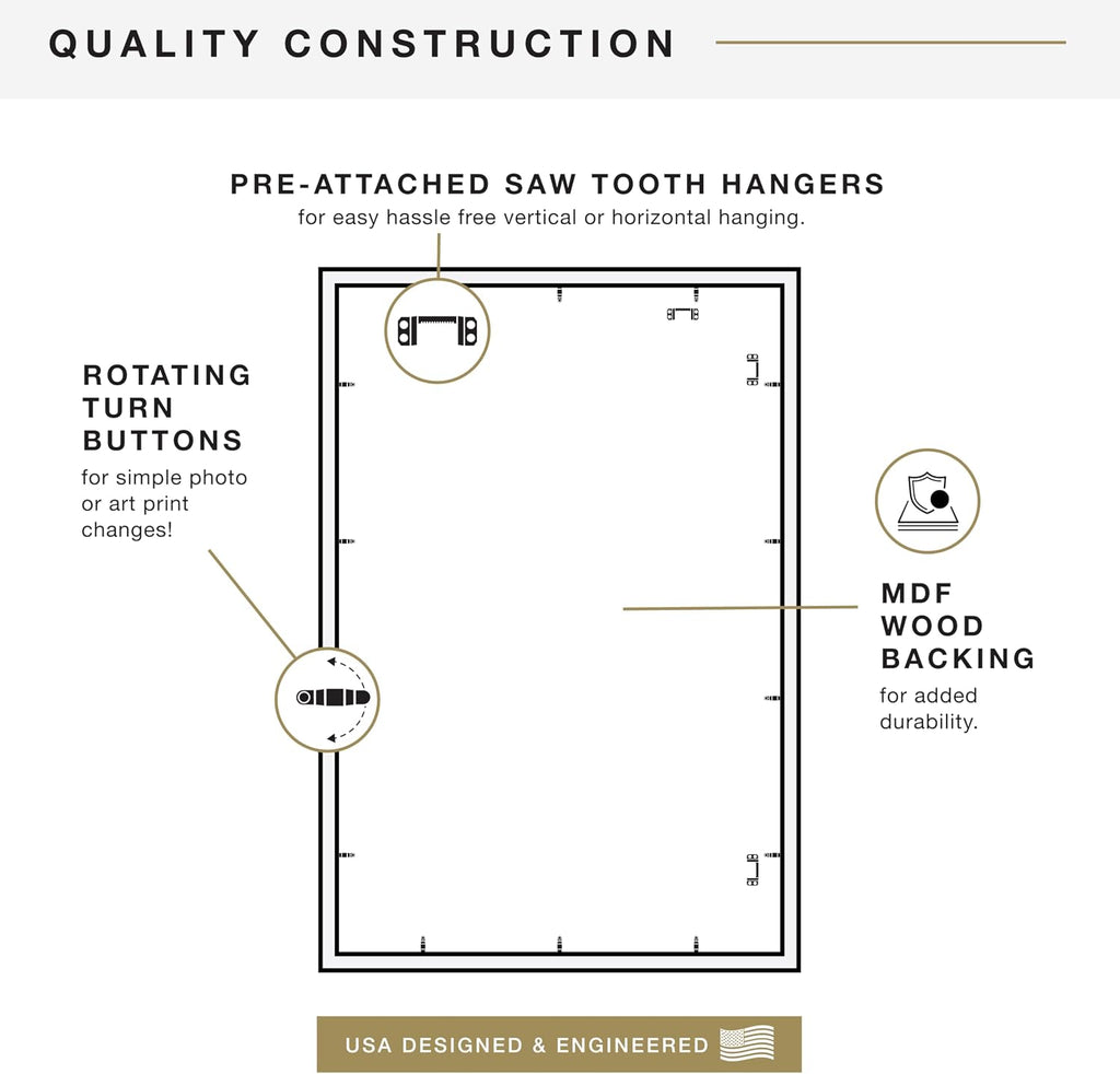 Studio Gallery Classic Poster Frame, 24x36, Natural Woodgrain | Studio Gallery Classic Poster Frame For Photos & Art