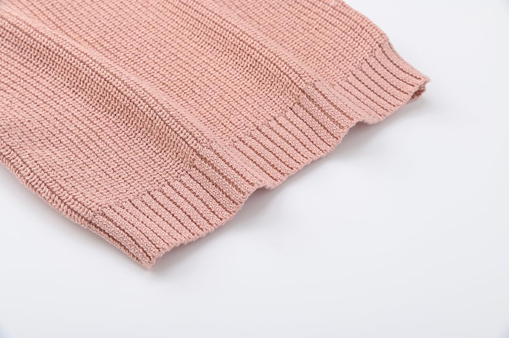 Toddler Unisex Cotton Knitted Sweater Warm Soild Pullover Top