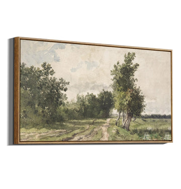 Extra Large Framed Wall Art, Meadow Farmhouse Decor, 20x40inch