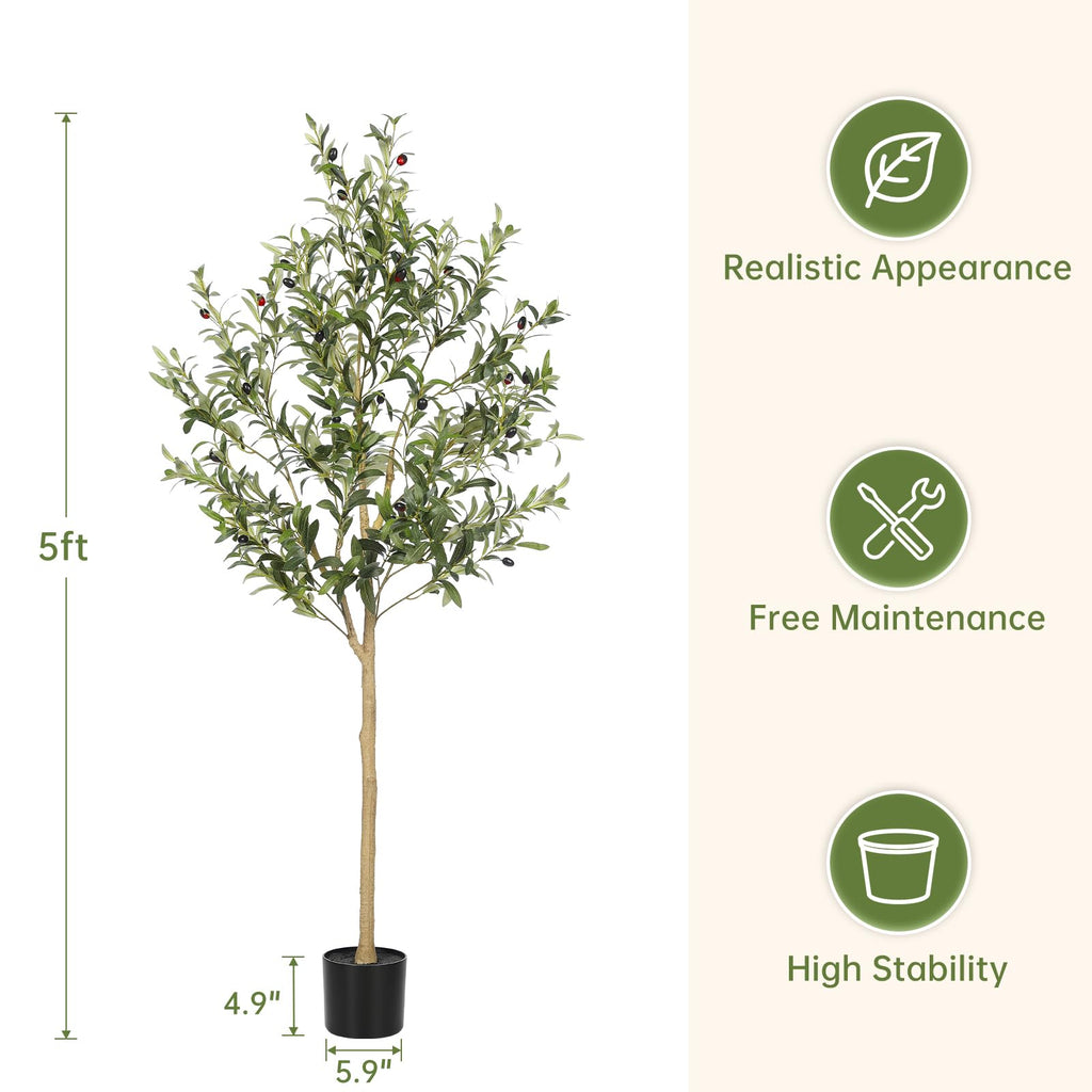 5ft Olive Trees Artificial Indoor with Realistic Appearance