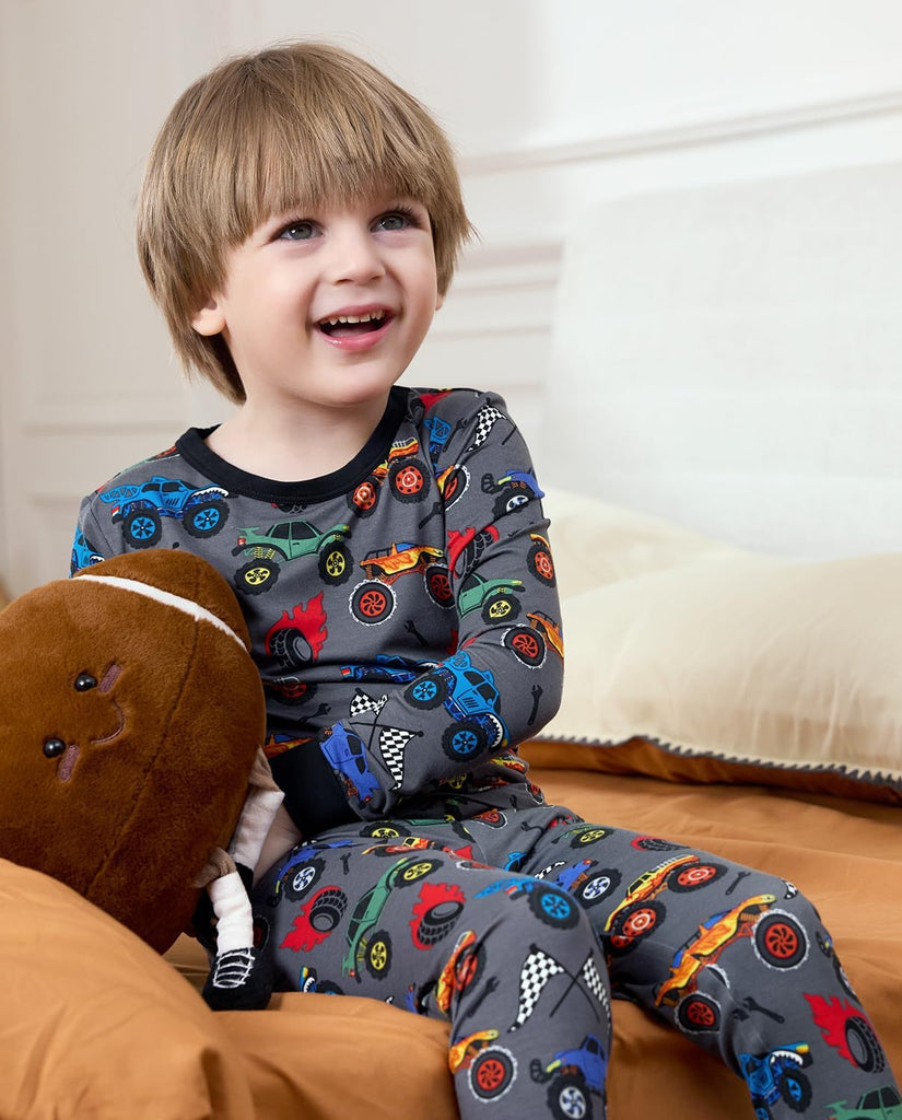 Bamboo Viscose Toddler Kids Pajamas Set, Long Sleeve Boys