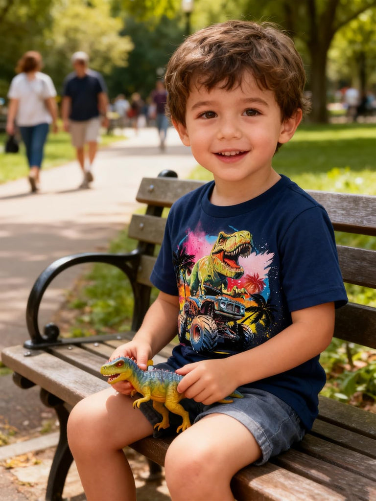 Toddler Boys Shirts Truck Dinosaur Kids Tshirt