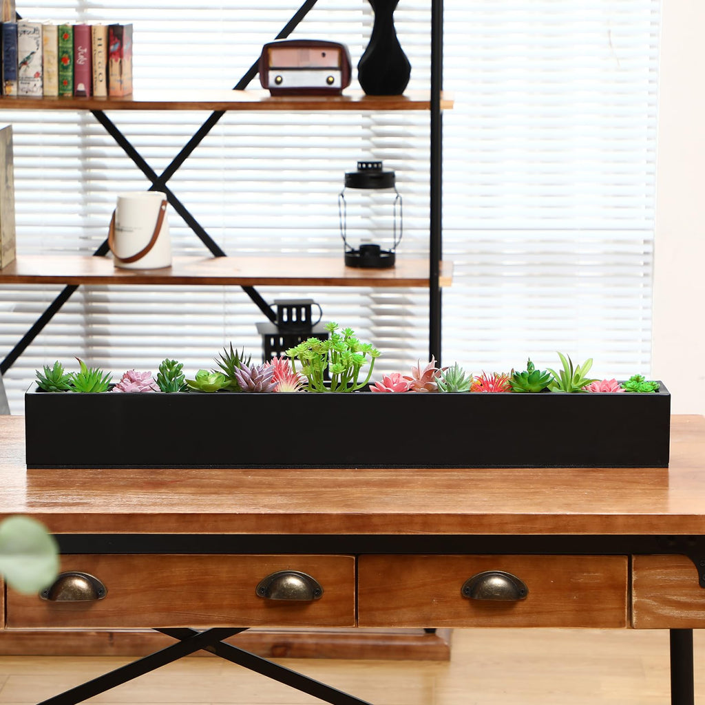 32 x 3.5 x 3.5 Inch 1 Pcs Long Rectangular Planter Box, Black