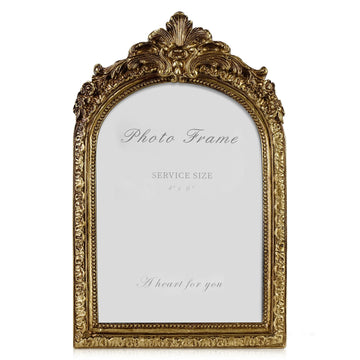 4x6 Vintage Picture Frame Gold Ornate Resin Arched Photo Frame