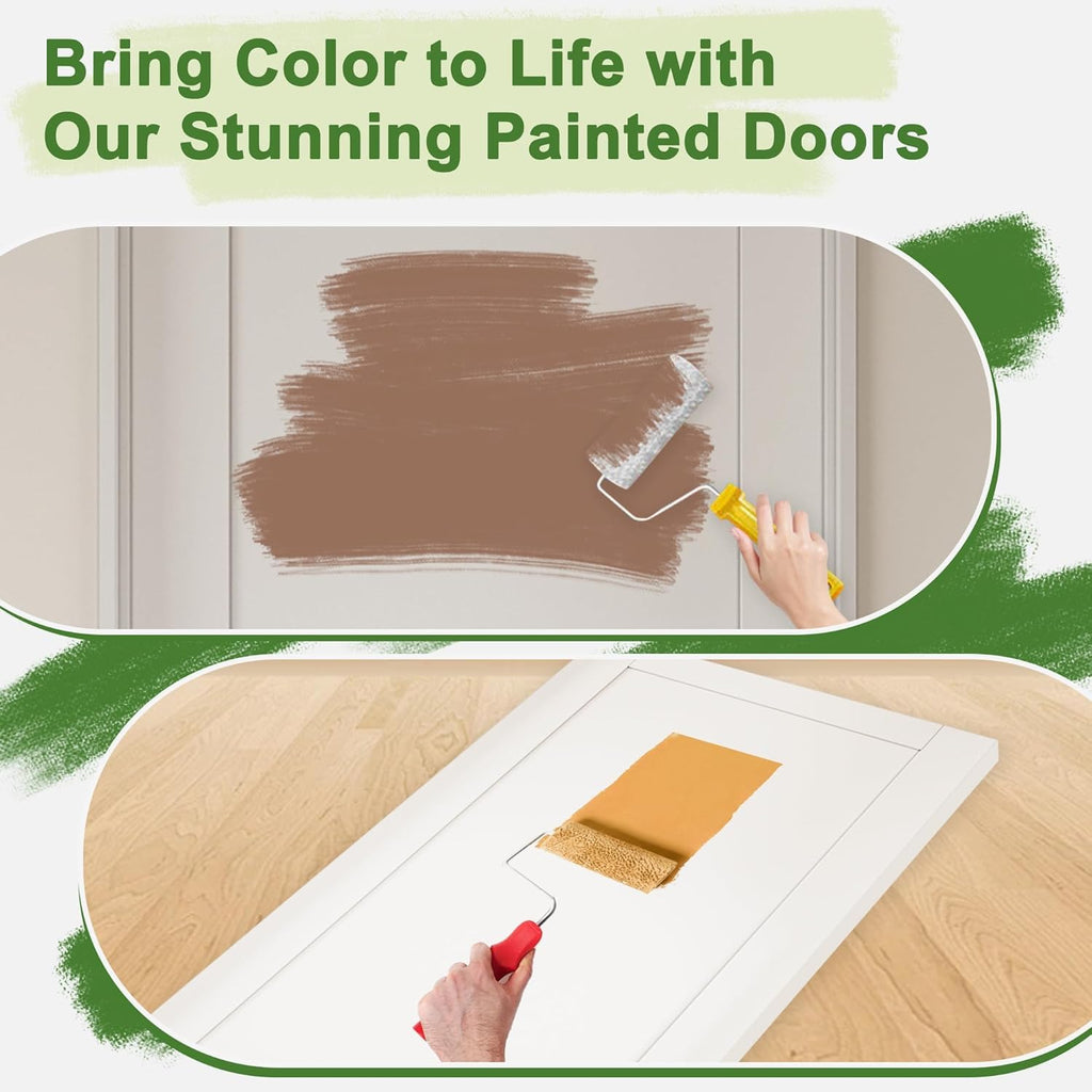 6-Panel Bifold Doors for 30"x80" Opening, Shaker Style Fodling Door, Primed