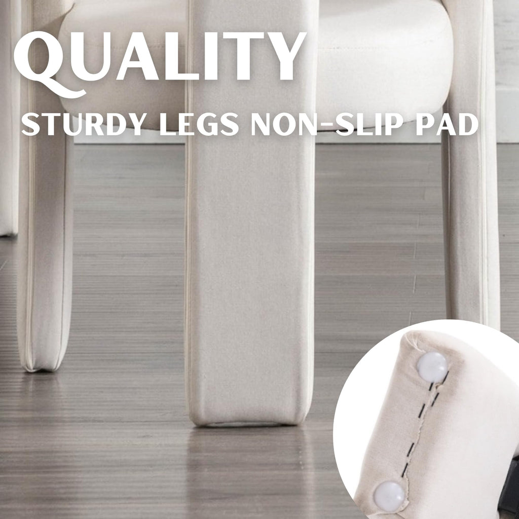 Modern Barrel Set of 6, Linen Upholstered Accent Chairs with Arms Comfy Makeup Vanity Chairs, Dining Living Room