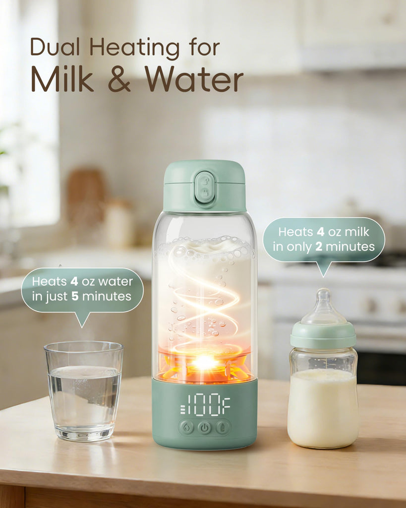 Portable Bottle Warmer for Travel, Baby Milk Warmer with Fast Heating & Long Battery Life, 17 Ounces Large Capacity