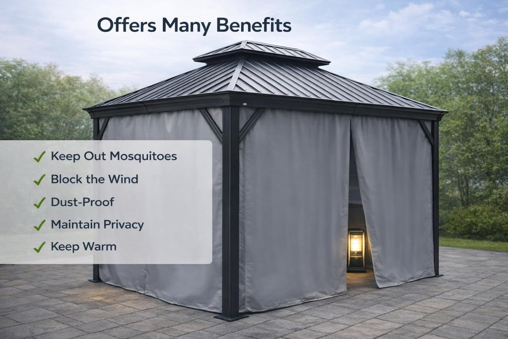 12' x 12' Outdoor Gazebo Privacy Curtain Sidewall