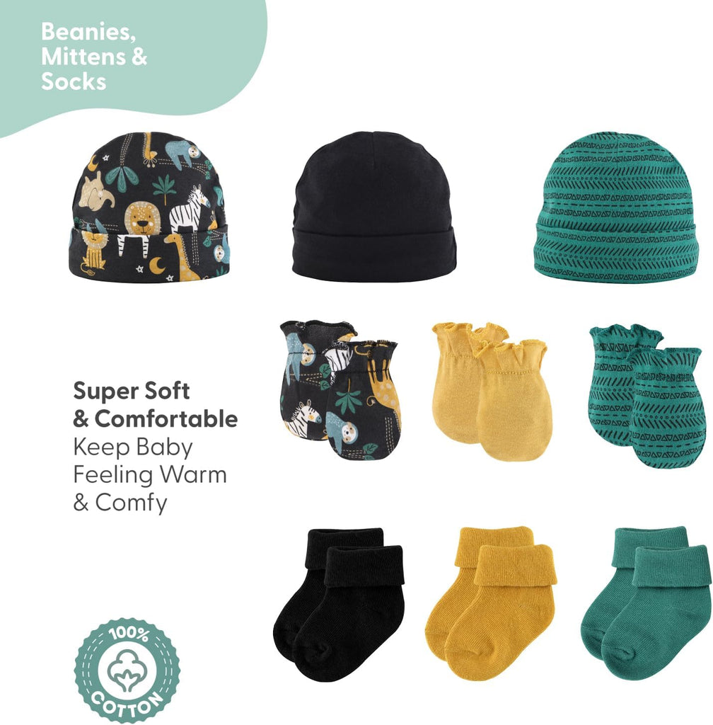 Baby Layette Gift Set for Baby Boys - 16 Piece Boy Baby Clothes to - King of the Jungle