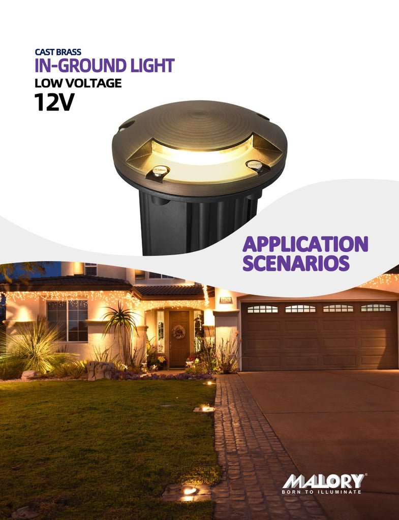 Low Voltage Landscape Well Lights,(φ126 mm Brass Top Cover 1Pack