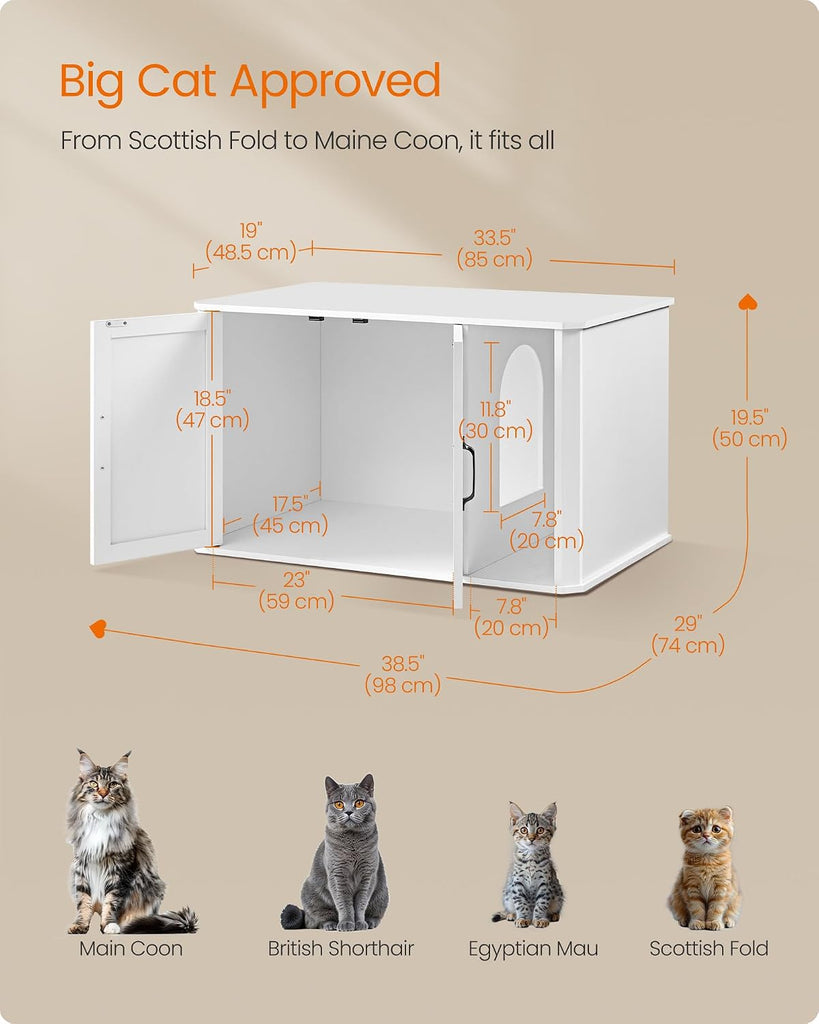 Litter Box Enclosure, Modern Cat Litter Box, Front Entry