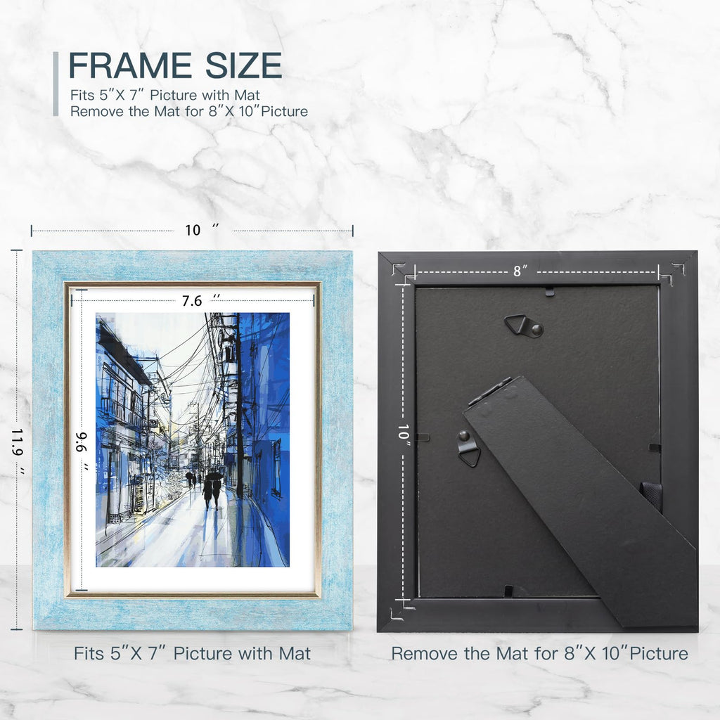 8x10 Picture Frames Set of 4, Rustic Retro Photo Frame(Multicolor)
