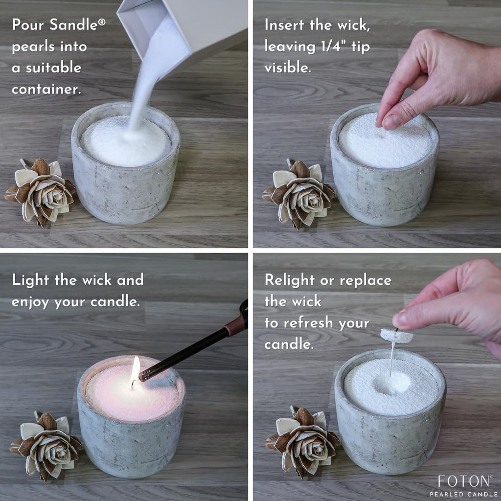 Sandle Pearled Candle 10Oz 2 Pack, Vanilla Scented