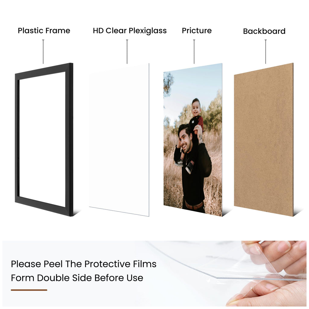 6x8 Picture Frame Set of 12, Photo Frames Display Pictures 6"x8", Black Picture Frames 6x8 Wall Gallery Collage Wall