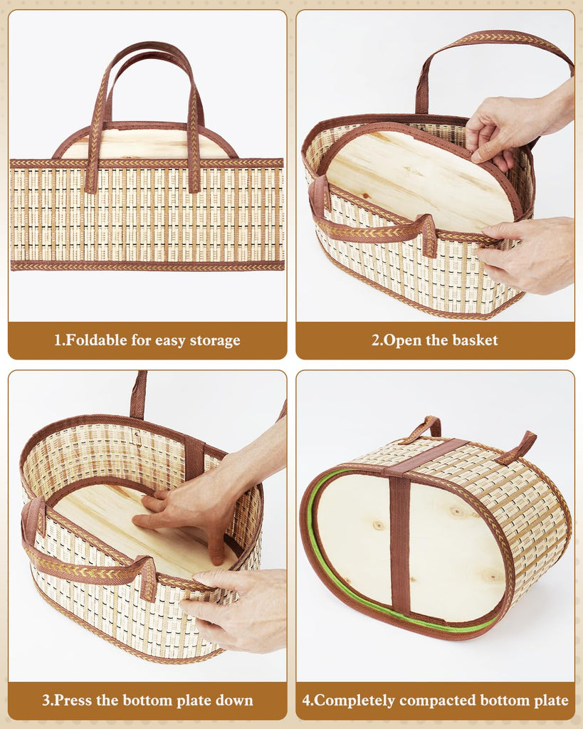 2 Set Baskets for Gifts Empty, Woven Bamboo Gift Basket Kit
