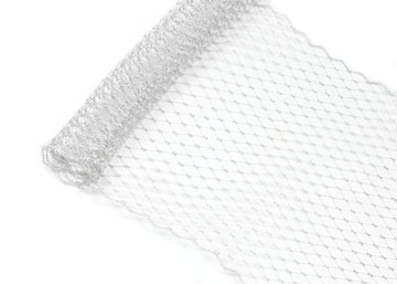 Russian Birdcage Veil Millinery Netting 10" Wide - Metallic Silver - Sold by the Yard