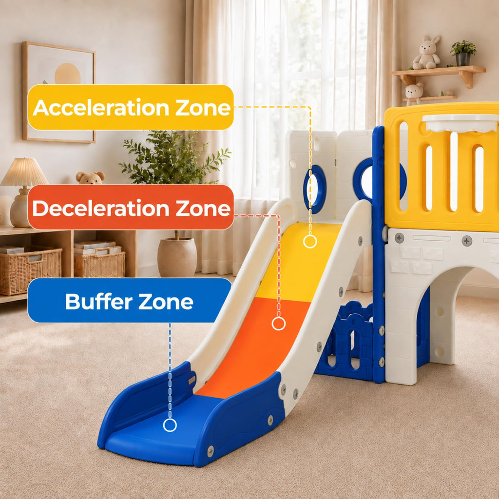 9 in 1 Toddler Slide Set, Climber Playset with Long Slope & Storage Space