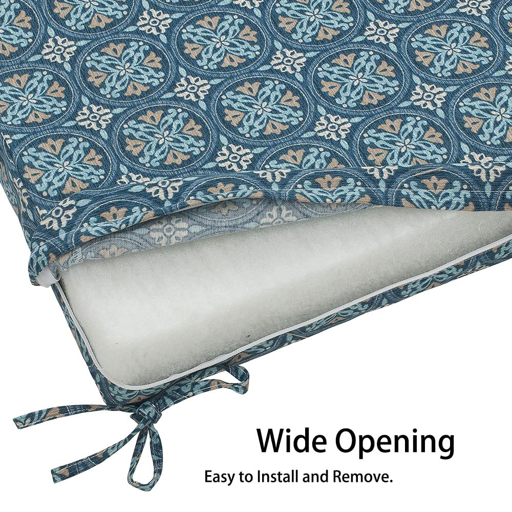 Indoor Outdoor Cushion Cover Replacement 2 Pack, NO Insert! Water Repellent Slipcover with Ties Decor Garden Chair